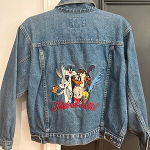 Vintage Looney Tunes Embroidered Denim Jacket sz XS